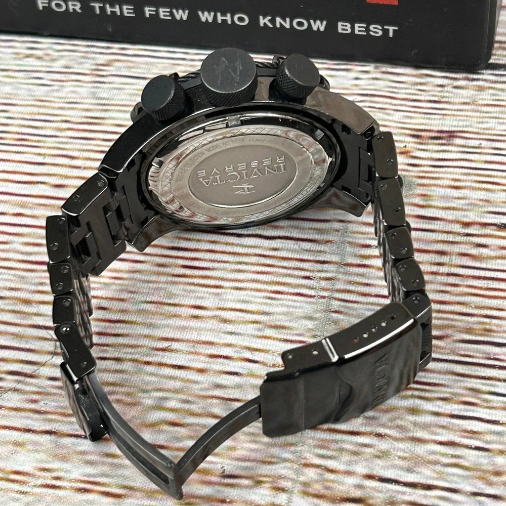Invicta Reserve Bolt Zeus 12803 Mens Swiss‎ Chronograph Black Steel Watch w. Box